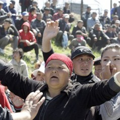 In Kyrgyzstan, protesters blocked the strategic highway